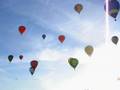 Baloons and paragliders over Alytus