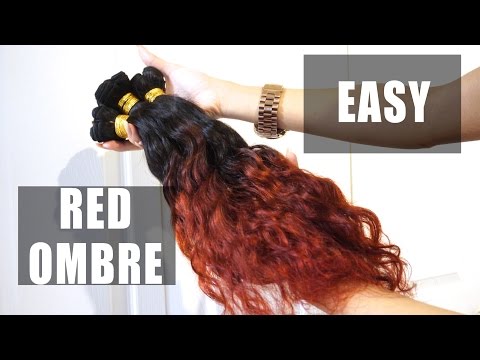 how to dye bundle hair red