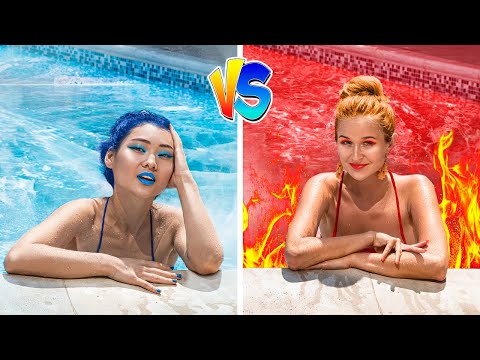 Feurige vs Eisige Challenge - Geschwister Streich Kriege!