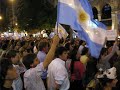 Cacerolazo in the Recoleta at Santa Fe and Callao. Singing of the national anthem. Very moving.