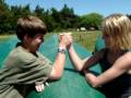 Arm Wrestling at camp.