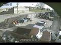 Truck crash caught on security cam - accident, crash, truck