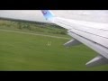 Thomsonfly B737-800 taxi and take off at Doncaster Airport Thomsonfly B737-800 taxi and take off at Doncaster Airport