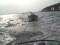 salvaged boat causeway