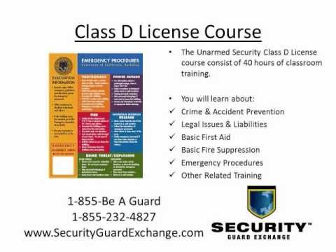 how to obtain a class d'security license