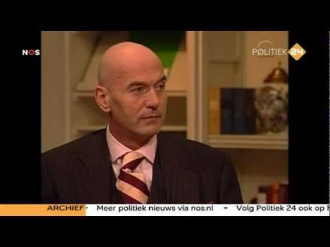 Fortuyn - Pim Fortuyn, 6 maart 2002, het lijsttrekkersdebat onder leiding van Paul Witteman op de avond van de gemeenteraadsverkiezingen in Amersfoort. Debat met Ad Me...