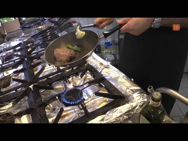 Rumpfsteak englisch an buntem Tomatensalat und Anis, Basilikum Vinaigrette | Rezeptempfehlung Topfgucker-TV