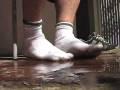 wet porch socks