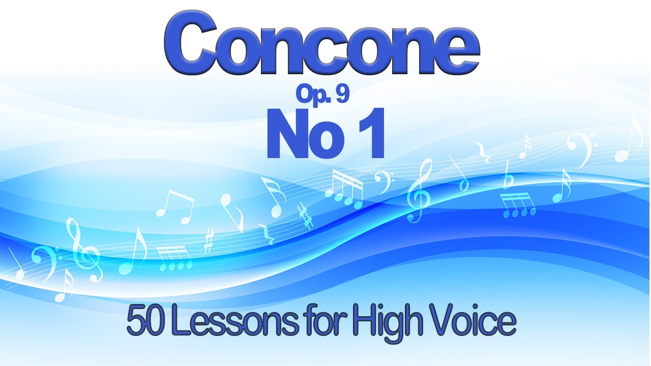 Concone Lesson 1 for High Voice   Key D.  Suitable for Soprano or Tenor Voice Range