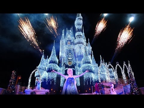 A Frozen Holiday Wish Walt Disney World Castle Lighting Show Magic Kingdom 2014