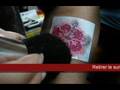 Arcahenna, pas à pas tatouage paillettes avec pochoir