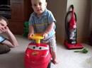 Braedon Driving his race car