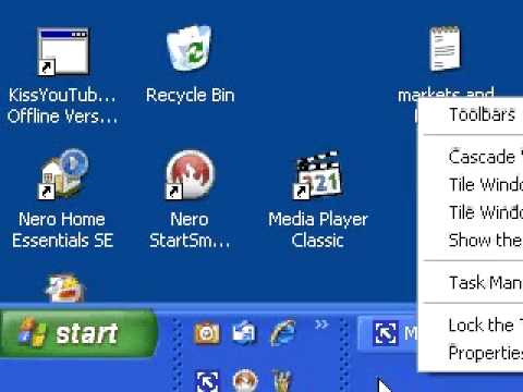 how to quick launch windows xp