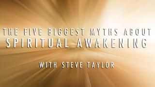 A screenshot of 'The Five Biggest Myths About Spiritual Awakening' video, with Steve Taylor