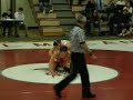 Clay Steadman gets the lead back for General McLane by pinning Erie Prep's Sean Obringer. General McLane and Prep ended up tied 36-36 at the end of the match, but after a 10 minute conference between the officials, coaches, Prep was awarded the win on criteria G (it was the 7th tie breaker criteria). It may have been the closest loss the Lancers ever suffered.