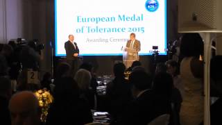 Howard Holmes (FARE) about Marcin Kornak, European Medal of Tolerance ceremony, London, 9.03.2015.