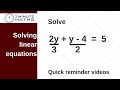 Solving linear equations with fractions - GCSE maths level 6 Solving linear equations with fractions - GCSE maths level 6