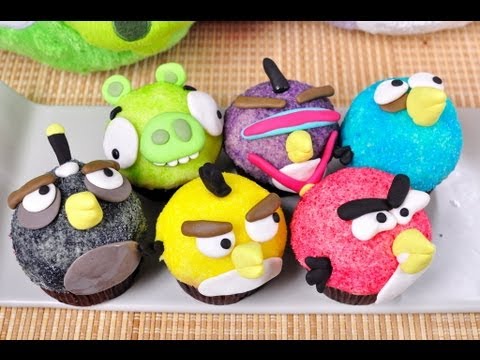 แองกี้เบิร์ด - แองกี้เบิร์ดคัพเค้ก Angry Bird Cupcake คัพเค้กที่ตกเเต่งด้วยขั้นตอนที่ไม่ยุ่งย...
