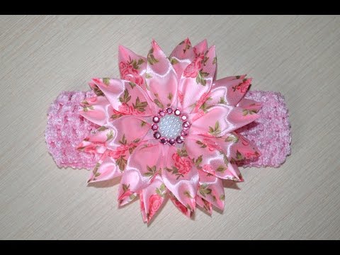 Канзаши из ленты 25 см мастер класс видео