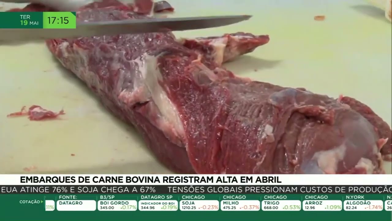 Embarques de carne bovina registram alta em abril