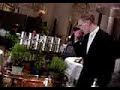 Alain Ducasse video A waiter snipping fresh herbs for tea at famous Alain Ducasse restaurant Paris. clip