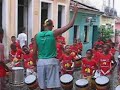 Young Students of Olodum Samba Reggae School working out on a sunny morning in historic Pelourinho area of Salvador-Bahia, Brasil