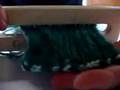 Loom knitting double color scarf III