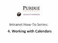 CoT Intranet 4 - Working With Calendars