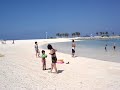 In Motobu, northern Okinawa, there's a group of threee white coral sand beaches. The sea in transparent and blue like everywhere in Okinawa! The beach in this video is the quiet and wider one. On the side, the other two beaches, giving a vision of the ocean at 360° all around! The one at the side is for the ones who love waves, the third beach has a sea rich of friendly fishes! They come all around and play with people!