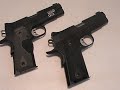 part 1 of 3:  the kimber pro tle ii (lg) and the pro carry ii will give you authoritative big bore capability in a smaller package.  yes the many designations and varieties offered by kimber are confusing it takes some dedicated study of the kimber catalog to clear it up.  but isnt great to have such cool an d well-executed choices.  these two versions have a 4 barrels (best compromise i say) and frames of steel and aluminum, respectively.  nutnfancy says no one will beat the quality, attention to detail, durability, and reliability of the kimber 1911 designs and its my top premium choice of for the 1911 designcost be darned.  my le and civilian colleagues have only good reports of these pistols:  extremely accurate, reliable, fast shooting, great sights, and (for a 1911) comfortable to carry.  it wasnt too long ago that getting a 1911 with all the features of the pro carry kimbers would cost you around $1500+  and probably a few trips to a competent, 1911-qualified gunsmith and even then it probably still had issues.  most of those mods were necessary to ensure reliability of the design with hollowpoint ammo.  now these options are the 1911 standard and most quality guns will include themjust like these kimbers.   upsides are many and include:  fine and precise front and backstrap checkering, excellent grips, beautiful matte finishes, lowered and flared ejection port, smooth feed ramp and chamber, bushing-less heavy match-grade barrel, light crisp trigger (skeletonized), beveled magazine well, single recoil spring, skeletonized target hammer (faster lock time), extended beavertail grip safety, extended slide release and mag button, and low profile high-vis sights.  and with a kimber, each of these details is executed with precision and quality.  the aluminum frame of the pro carry ii is my preferred choice:  lighter, quicker, easier on the hip.  however the blackened stainless steel frame of the tle will allow quicker follow-up shots and easier shooting of the .45 acp round.  downsides are inherent in the dated 1911 design, which honestly many newer designs flat out surpass:  heavier carry weight (28 oz pro carry ii, 35 oz for pro tle ii lg), limited 8 round firepower, less simplicity in use (condition one carry needed for readiness), and high cost.  but no one can refute the speed, shot-to-shot consistency, pointability, and accuracy of an outstanding 1911 design like the kimber pro carry pistol.  bottom line:  they rank among the best .45 acp bullet launchers in the world.  expensive?  you bet.  worth it? definitely.                nutnfancy likeability scale:  9 out of 10 (compared against other 1911s; against other more modern designs 6 out of 10).