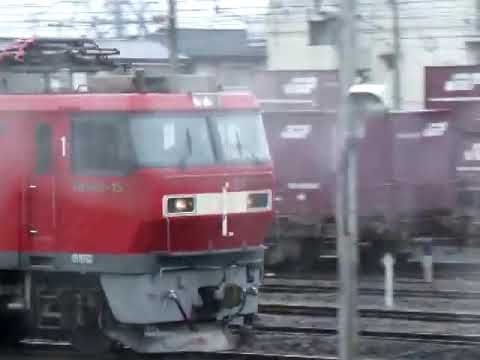 EH500金太郎どうしの離合シーン＠岩沼駅