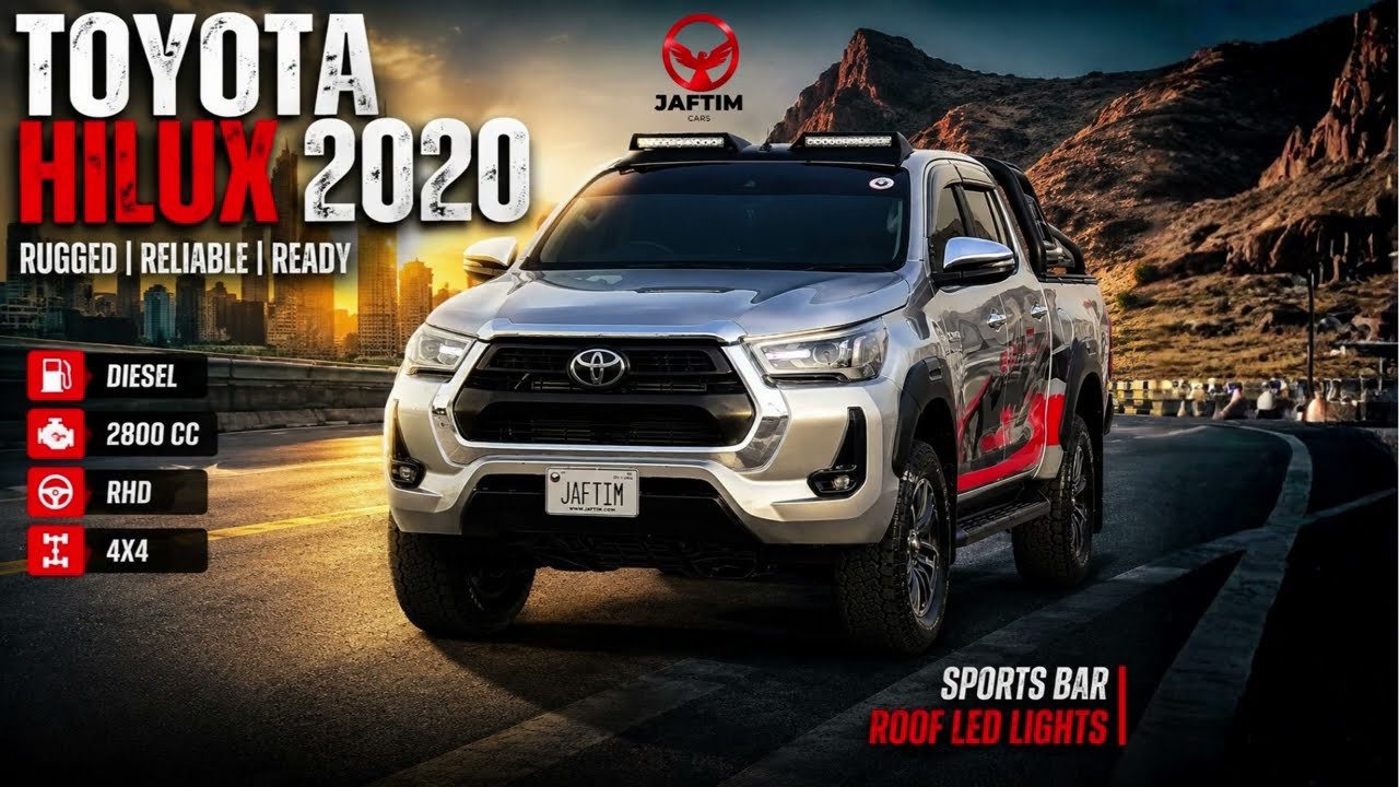 Toyota Hilux DLS 2020 | 2.8L DIESEL | AT | RHD | 4x4 SPORTS BAR | ROOF MOUNTED LED LIGHTS | PUSH START ENGINE video