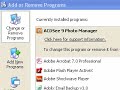 Windows XP Control panel - Add or remove programs