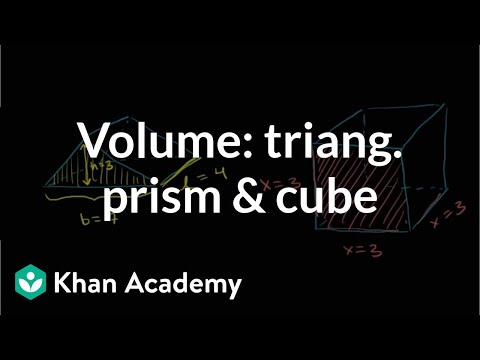 Find the volume of a triangular prism and cube