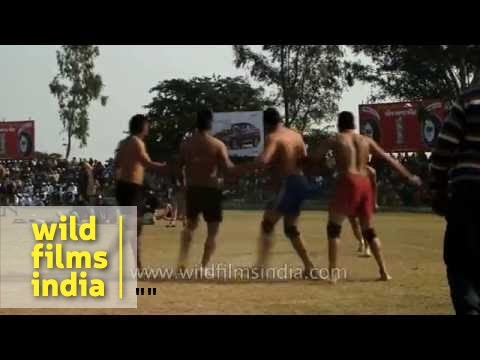 Kabaddi match in progress at the Kila Raipur Rural Sports Festival