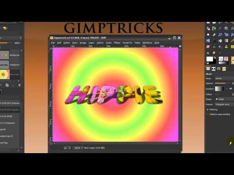 Watch 'GIMP tutorial - Hippie Text (text from image effect)'