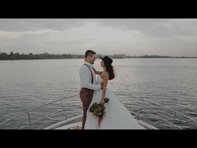 Wedding clip, Nizhny Novgorod, helicopter and yacht