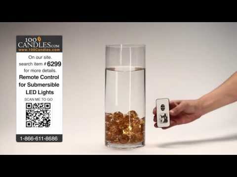 Vase Centerpiece with Remote Controlled Amber Submersible LED Lights by intelliFLAME