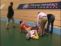 Wipe-out in the Keirin Rounds in Manchester England