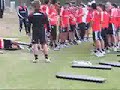 Pasarela o tunel a 3 jugadores de RIVER PLATE y a 1 profesor