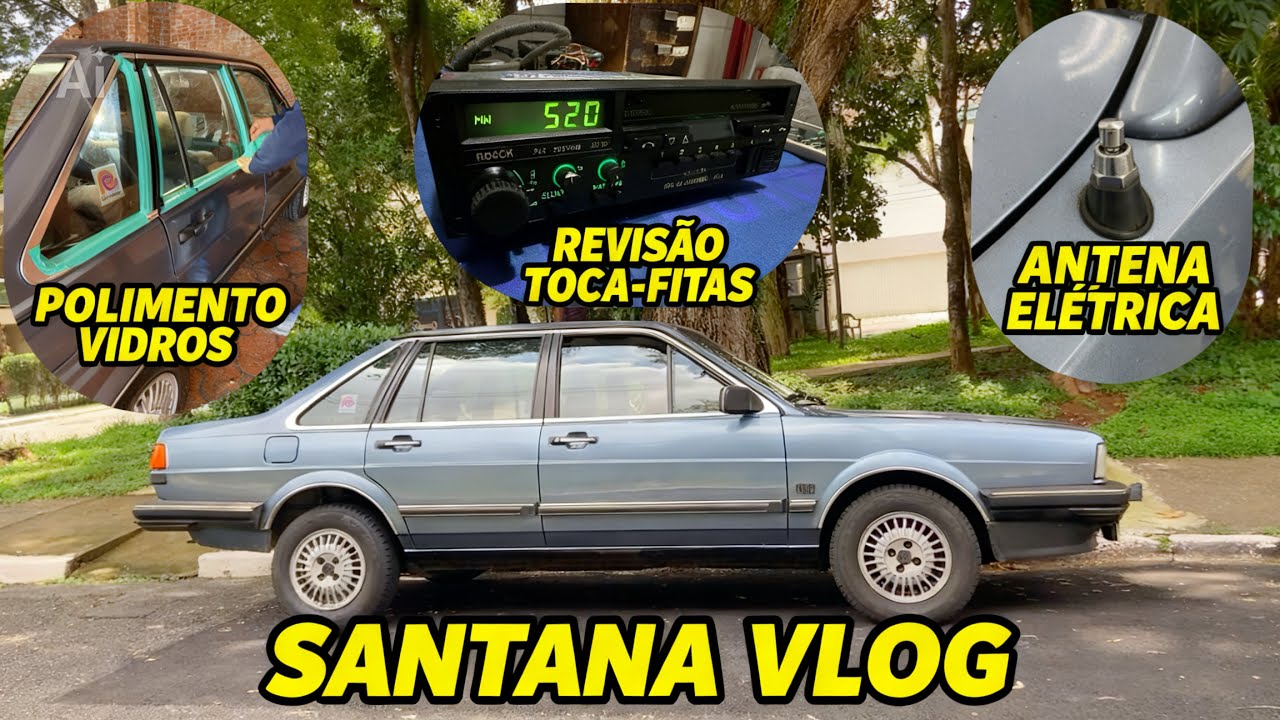 REVISÃO DO TOCA-FITAS, ANTENA ELÉTRICA E POLIMENTO DOS VIDROS | Santana Vlog