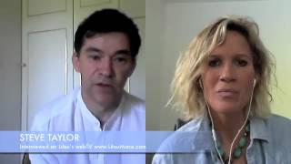 A screenshot of 'Interview on Spiritual Awakening for Lilou’s Juicy Living Tour' video, with Steve Taylor