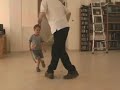 Child try hisfather special klezmer chasidic dance and stick