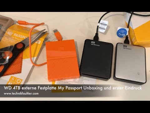 WD 4TB externe Festplatte My Passport Unboxing und erster Eindruck