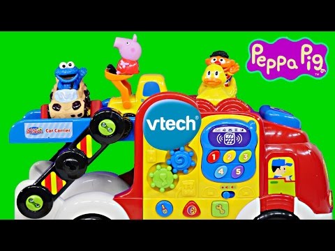 Vtech Go Go Wheels Car Carrier Peppa Pig and Cookie Monster Educational Toys DCTC Videos