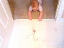 Doing the army crawl! Doing the army crawl!
