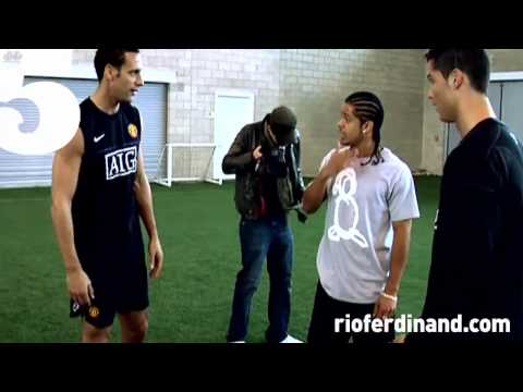 Christiano - Football freestyler and TV presenter, Jeremy Lynch performs his amazing skills at Man Utd training ground with Christiano Ronaldo for Rio Ferdinand's No5 Mag...