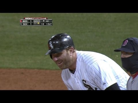 Video: BOS@CWS: Peavy playfully attempts to pick off Dunn