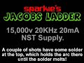 15000 volt nst jacobs ladder   high voltage !