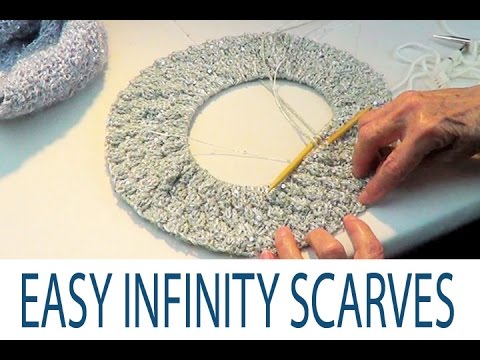 how to knit easy infinity scarf